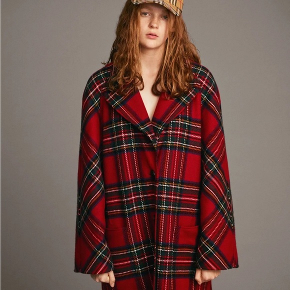 Bwot Burberry Tartan Double-Faced Wool Cashmere Oversized Coat - Picture 8 of 10